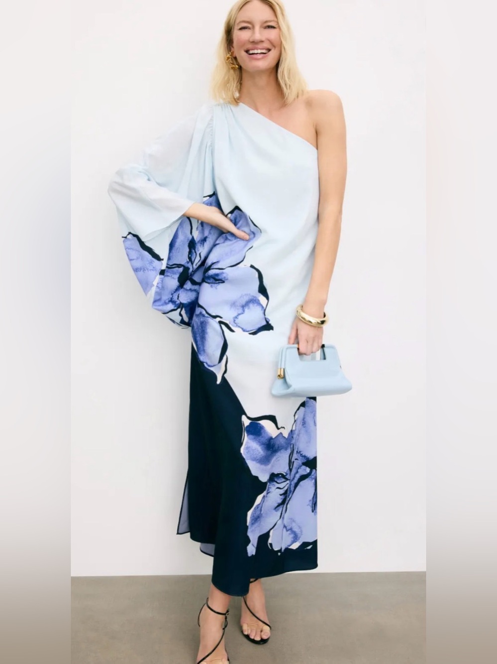 Hutch One Shoulder Satin Gown size Medium. - Picture 2 of 16